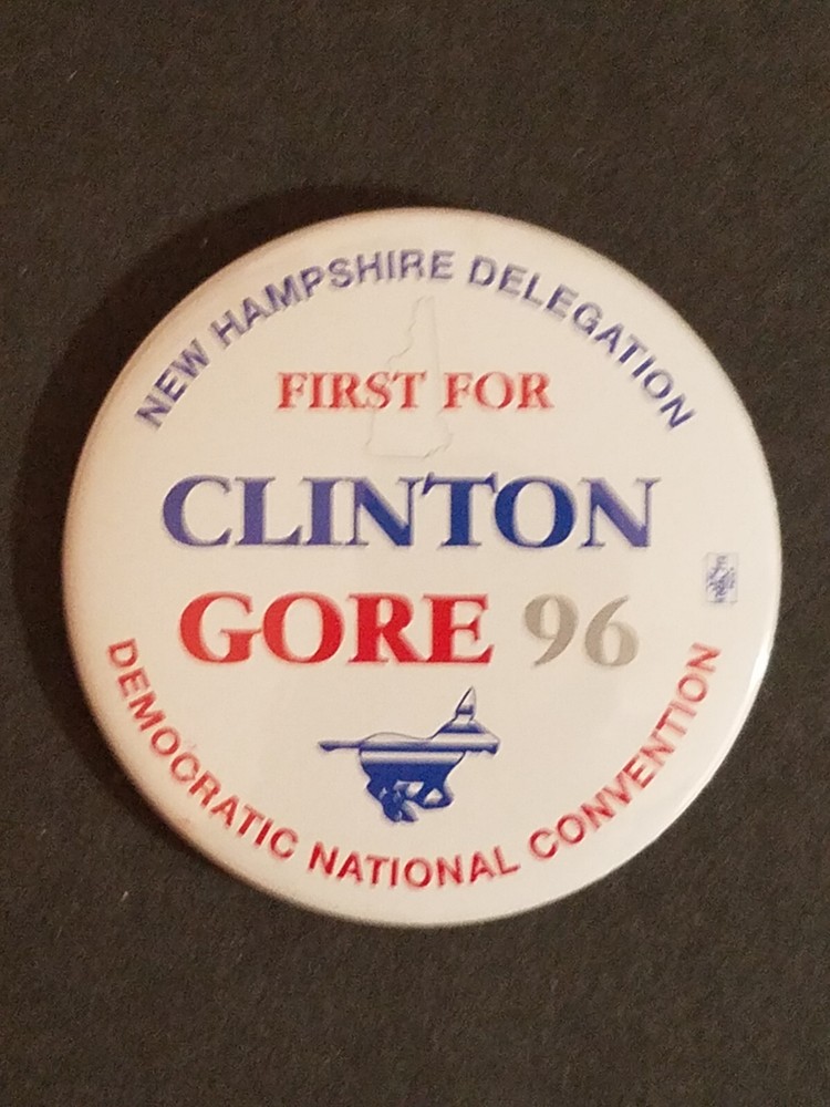 New Hampshire Delegation Clinton Gore 96 Pinback Button