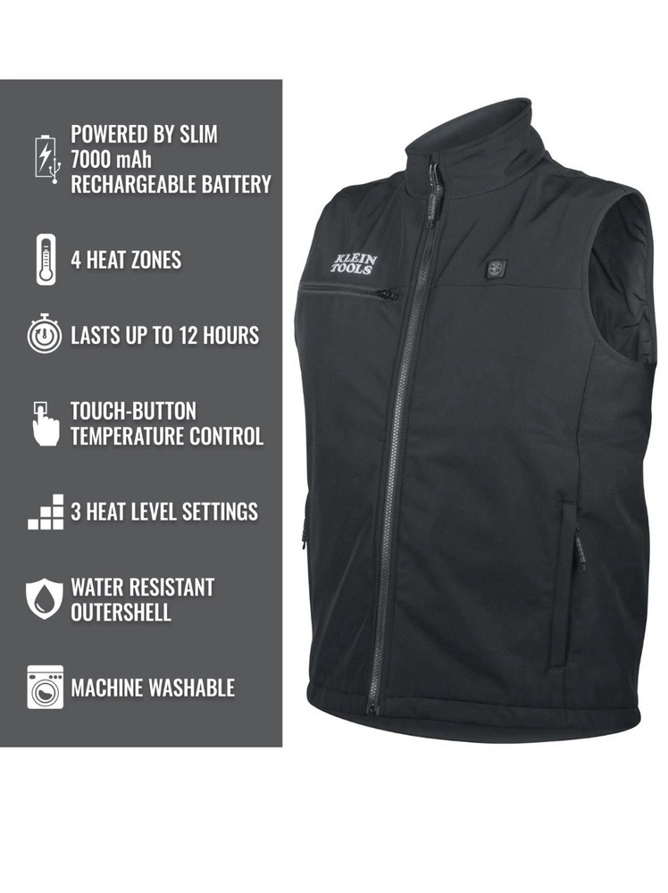Klein Tools 60953 Heated Base Layer Vest, Medium