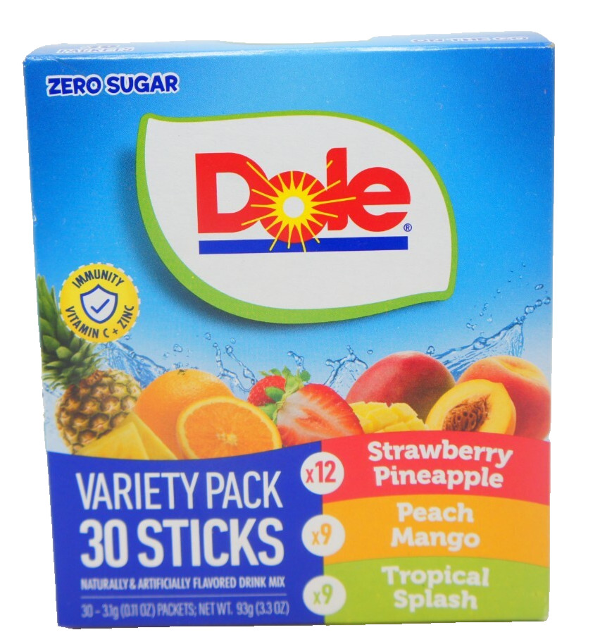 Dole Variety Pack, Powdered Drink Mix, 30 Count Packets, 3 Flavors