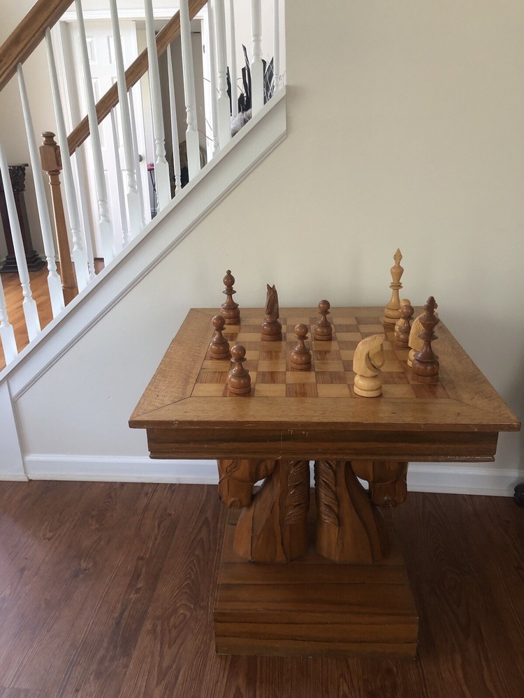 Chess Table With Horse Head Base