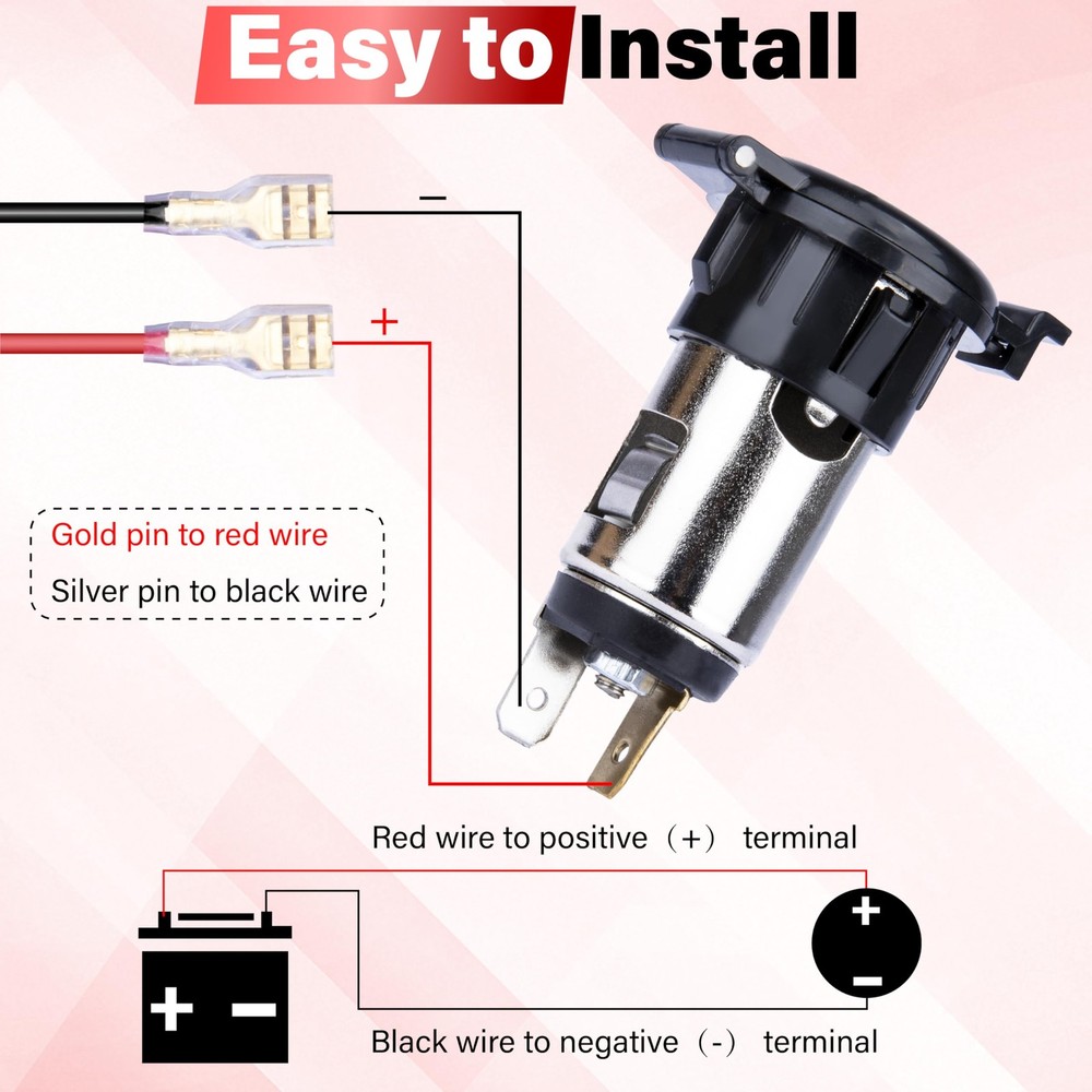 2 PCS Car Cigarette Lighter Socket, Replacement, 12 Volt...