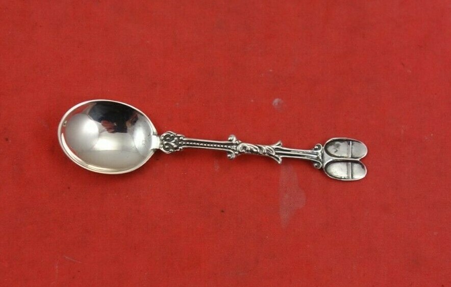 Dutch .833 Silver Salt Spoon Master Missing Ceramic Shoes 3" Vintage