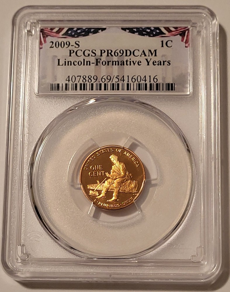 2009 S Lincoln Bicentennial Cent Formative Years Proof PR69 DCAM Bunting Label