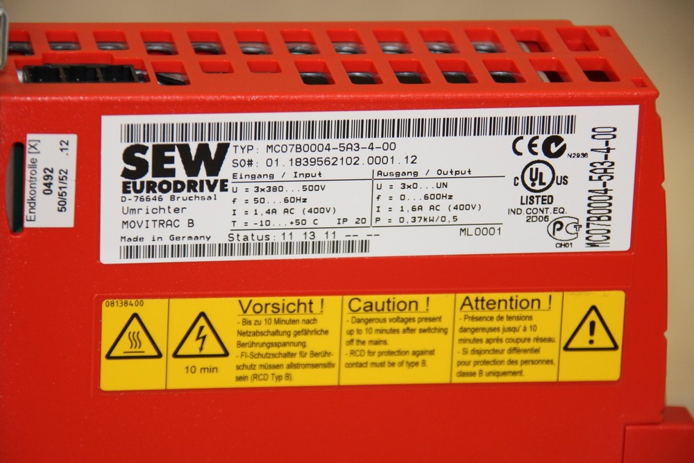 SEW MC07B0004-5A3-4-00 Variable Frequency Drive