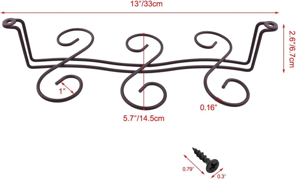 2 Pack Under Cabinet Stemware Rack Wine Glass Hanger Rack Wire Holder Storage