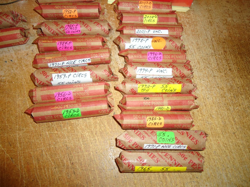 1971-P LINCOLN CENT ROLL (55 COINS)