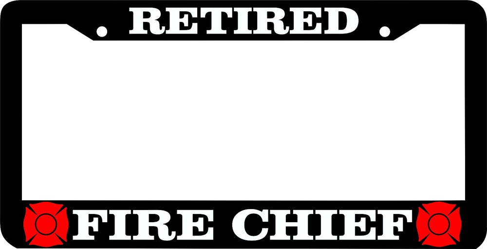 RETIRED FIRE CHIEF FIREFIGHTER FIRE MAN  License Plate Frame