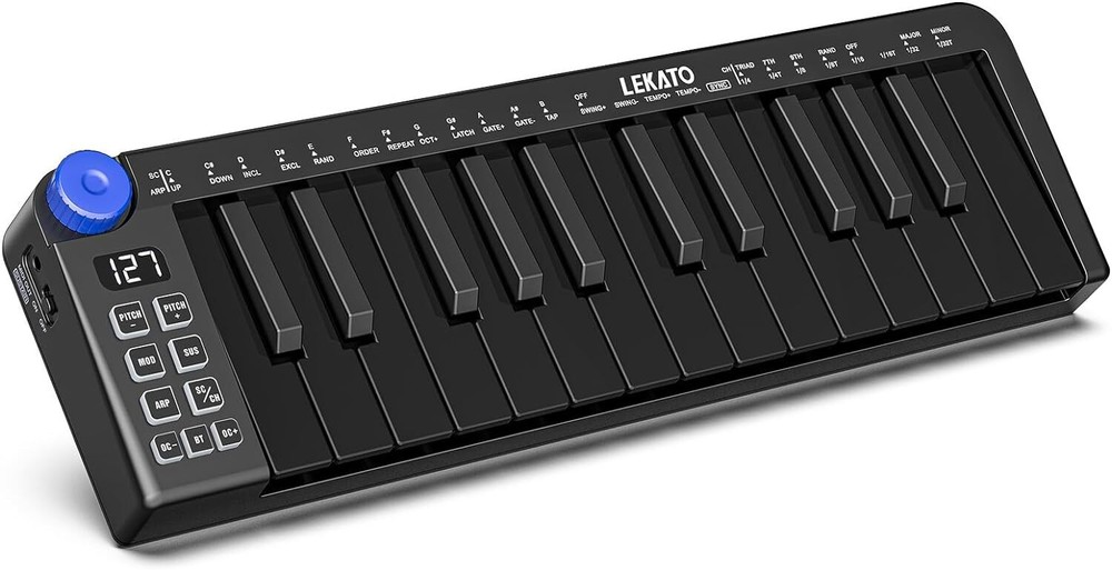 LEKATO 25 Key MIDI Keyboard Controller Bluetooth Velocity Sensitive for DAW