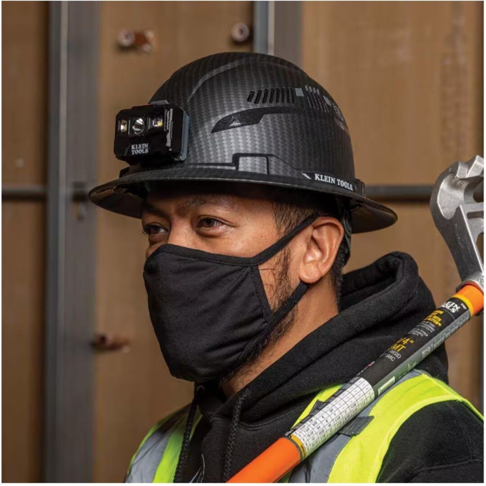 Klein Tools 60347 Hard Hat Premium KARBN™ Pattern Vented Full Brim Class C Lamp