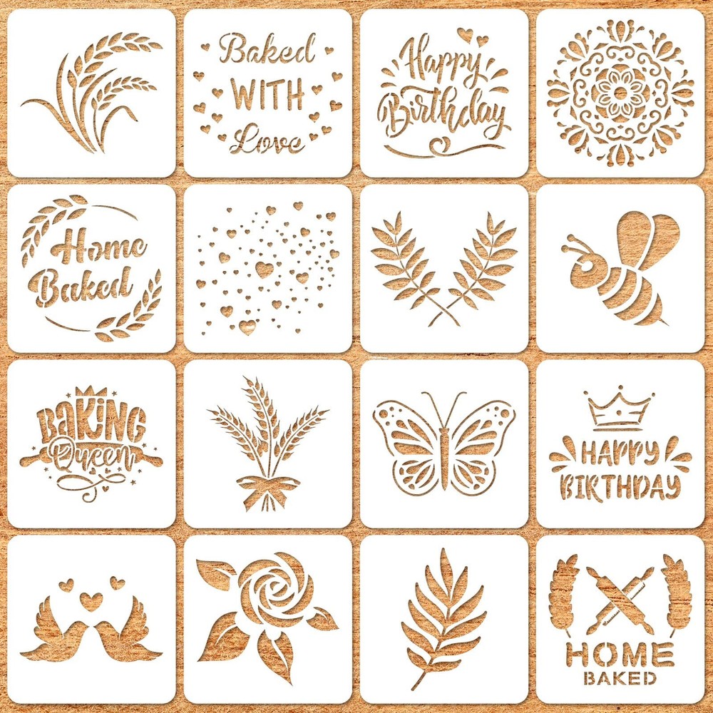 20 Pieces Bread Stencils Artisan Bread Stencil Baking Stencil Set Cook Stenci...