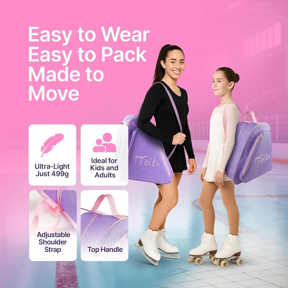 Premium Skate Bag for Roller, Ice, Inline & Quad Skates - Lightweight & Durable