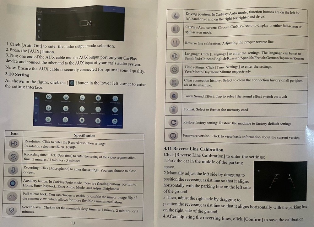 Wireless Car Play with 4K Dash Cam