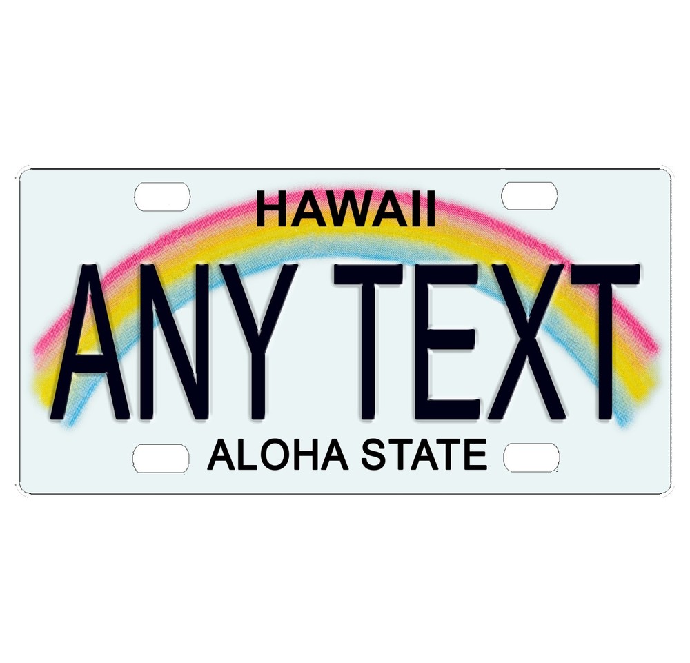 Novelty, Personalized State License Plates-Hawaii. Three Sizes Available
