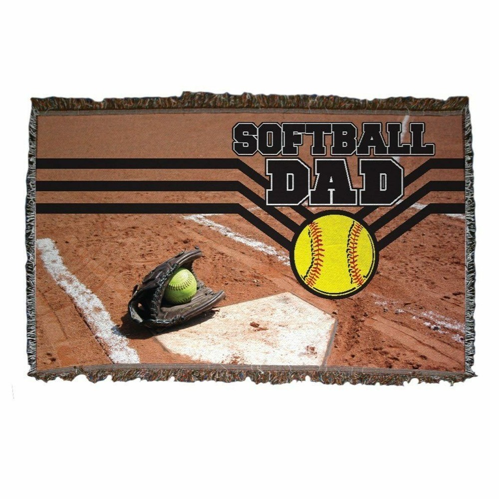 Softball Dad Woven Blanket