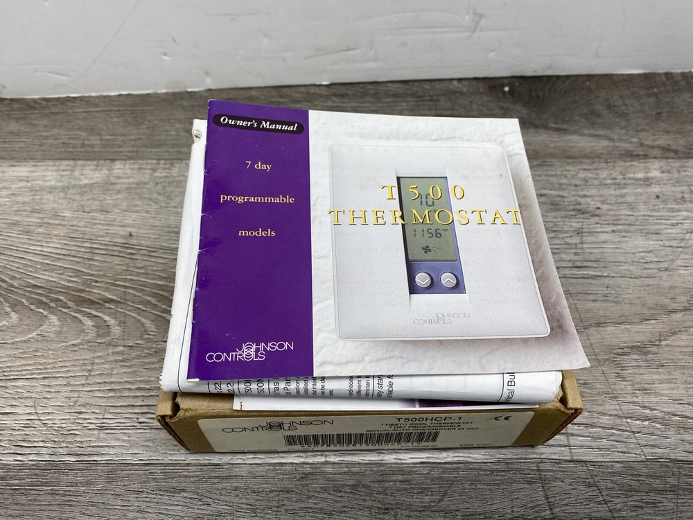 Johnson Controls T500HCP1 Programmable Thermostat White - *Tested Works*