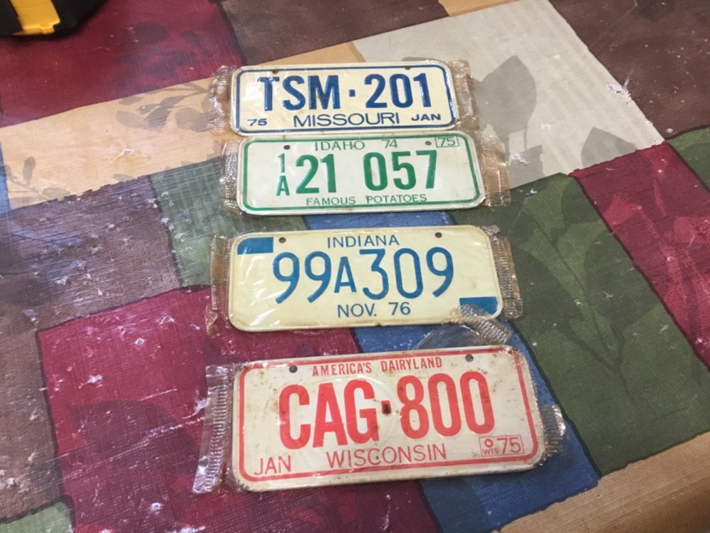 vintage 1970s bicycle license plates