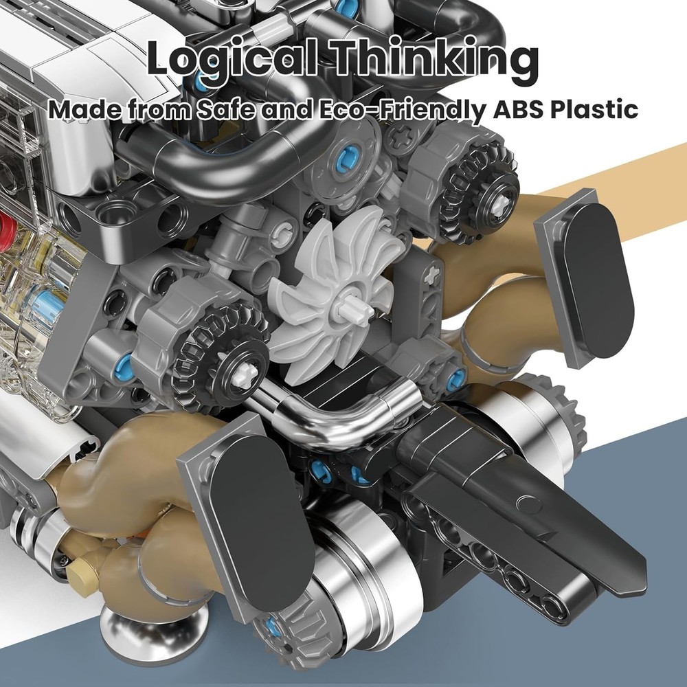 W16 Engine Toys Building Sets, Model Engine Kit for Adults, V8 Mini Engine Scale