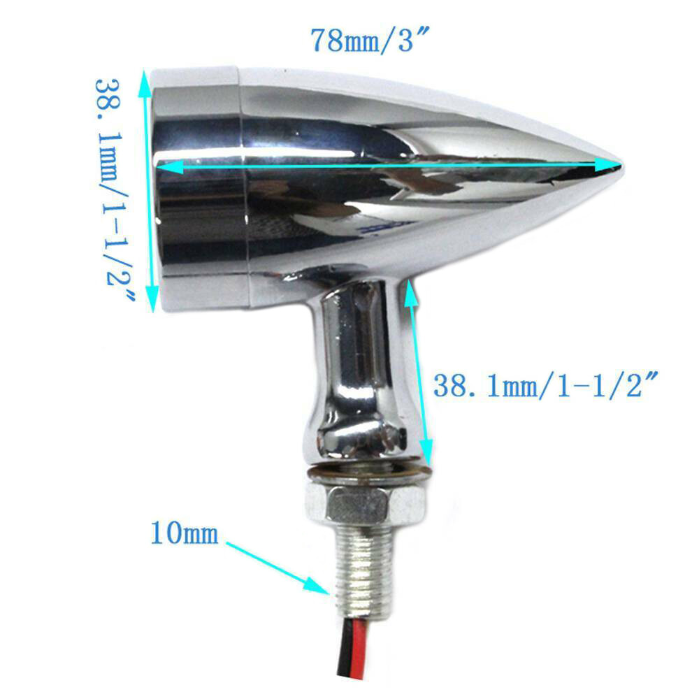 LED Chrome Motorcycle Amber Blinker Brake Running Turn Signals Tail Light