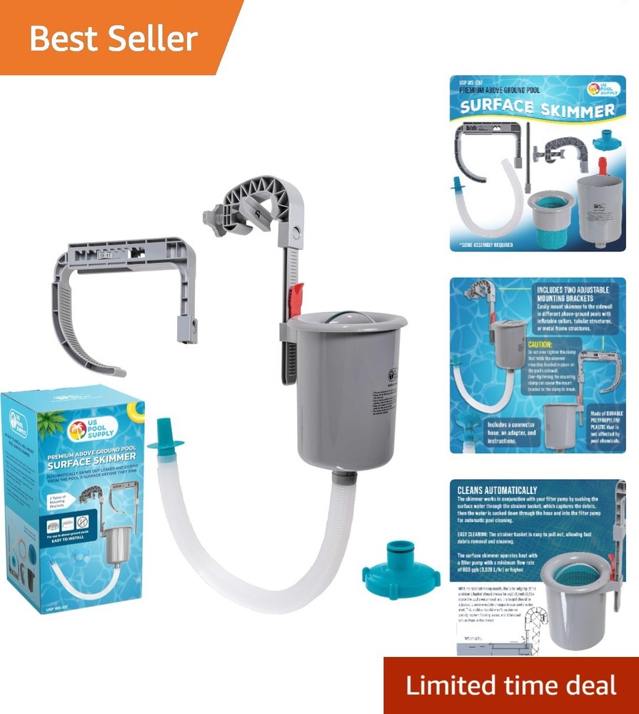 Teal Pool Skimmer - Automatic Debris Cleaner, Wall-Mount, Suction Action