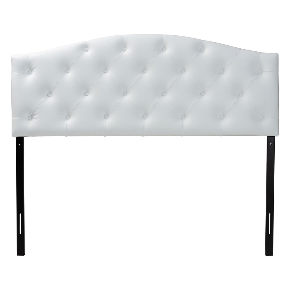 Baxton Studio Myra Faux Leather Tufted Full Panel Headboard in White