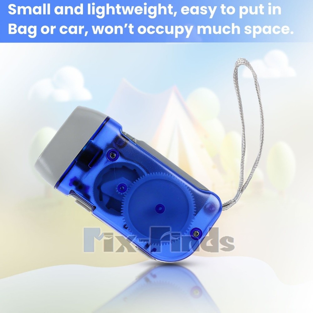 4x Hand Crank LED Flashlight Dynamo Pressing Flashlight Camping Emergency Torch