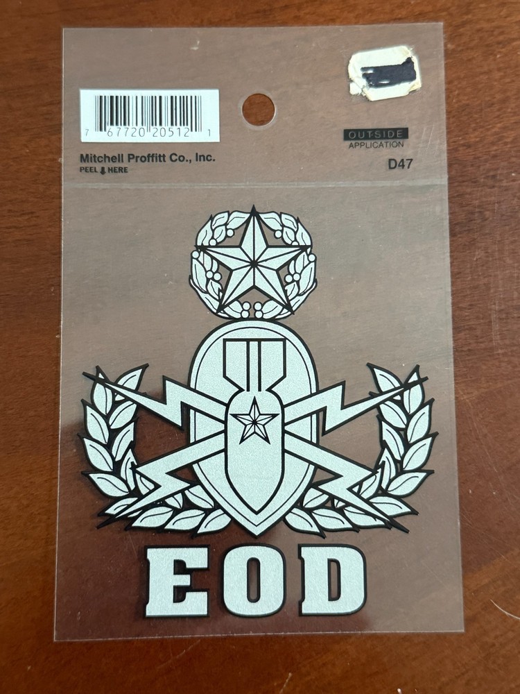 Window Sticker Decal US ARMY MASTER EOD EXPLOSIVE ORDNANCE DISPOSAL, 4" Mitchell