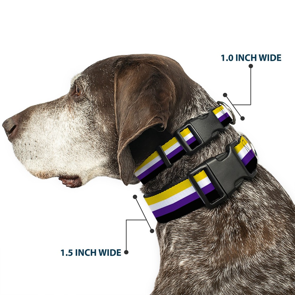 Plastic Clip Collar Flag Non-Binary Stripe NARROW-Large 9.5-14.5"