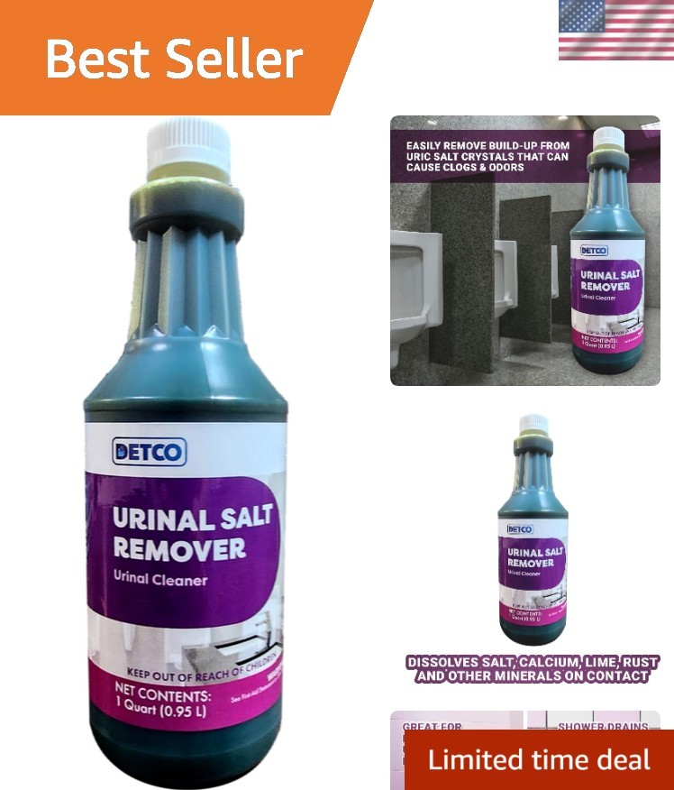 Urinal Salt Remover Concentrate - Powerful Odor Control & Rust Cleaner, 1 Quart