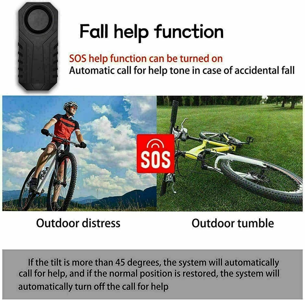 Mobility Scooter Security Alarm with Remote 113db Loud Vibration Sensing System