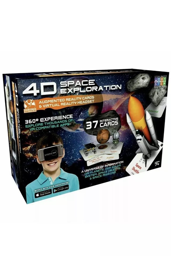 4D+ Utopia 360 VR Headset & Space Exploration Augmented Reality Cards