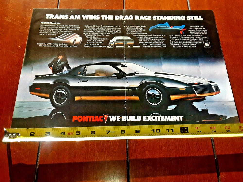 1983 TRANS AM NATALIE CARROLL  ORIGINAL 2 PAGE AD