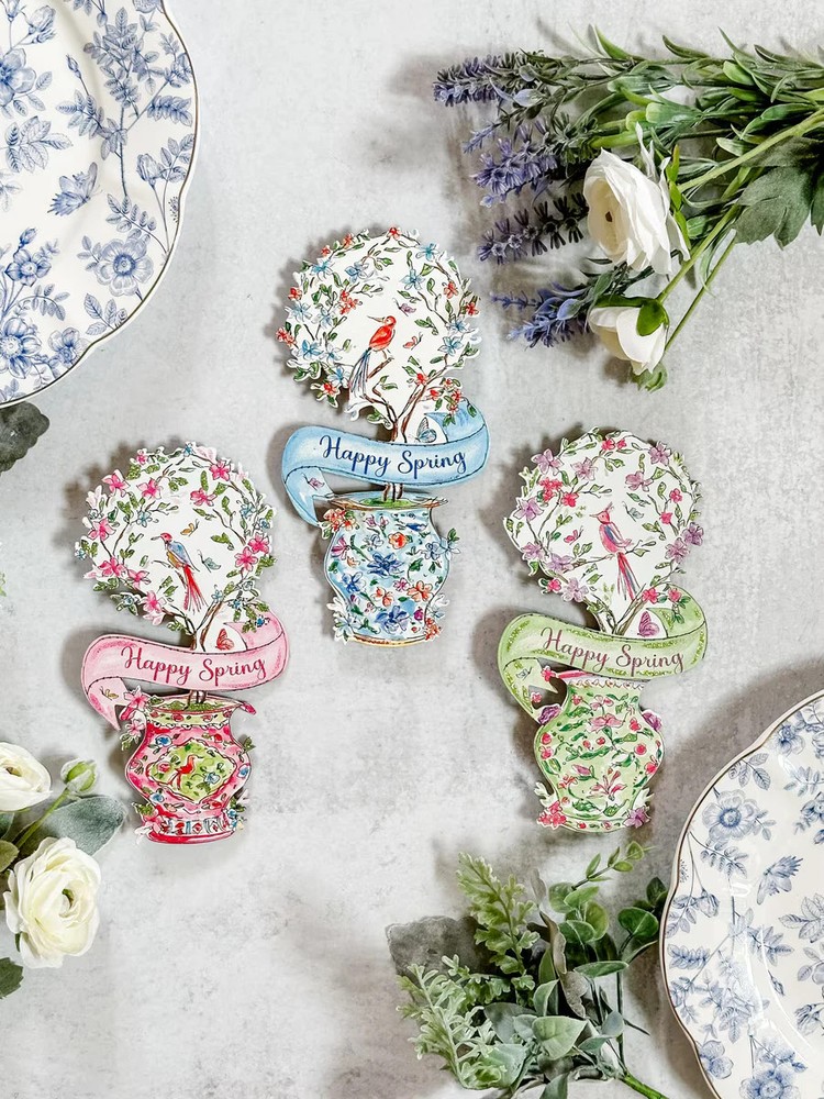 Round Top Collection - Happy Spring Mini Topiary with Removable Stake