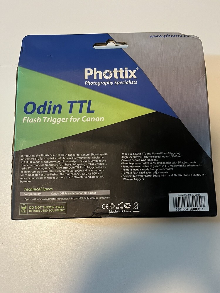 Phottix Odin TTL Flash Transmitter & Receiver Twin PACk Canon Camera wireless