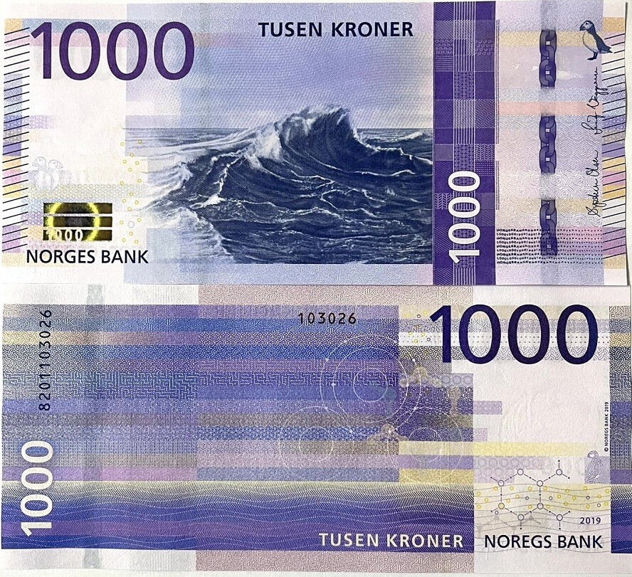 Norway 1000 Kroner 2019 P 57 UNC