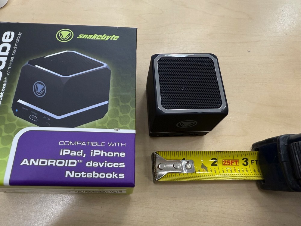 SnakeByte Powerful Wireless Mini Cube Speaker for Tablets, iPhone, Android