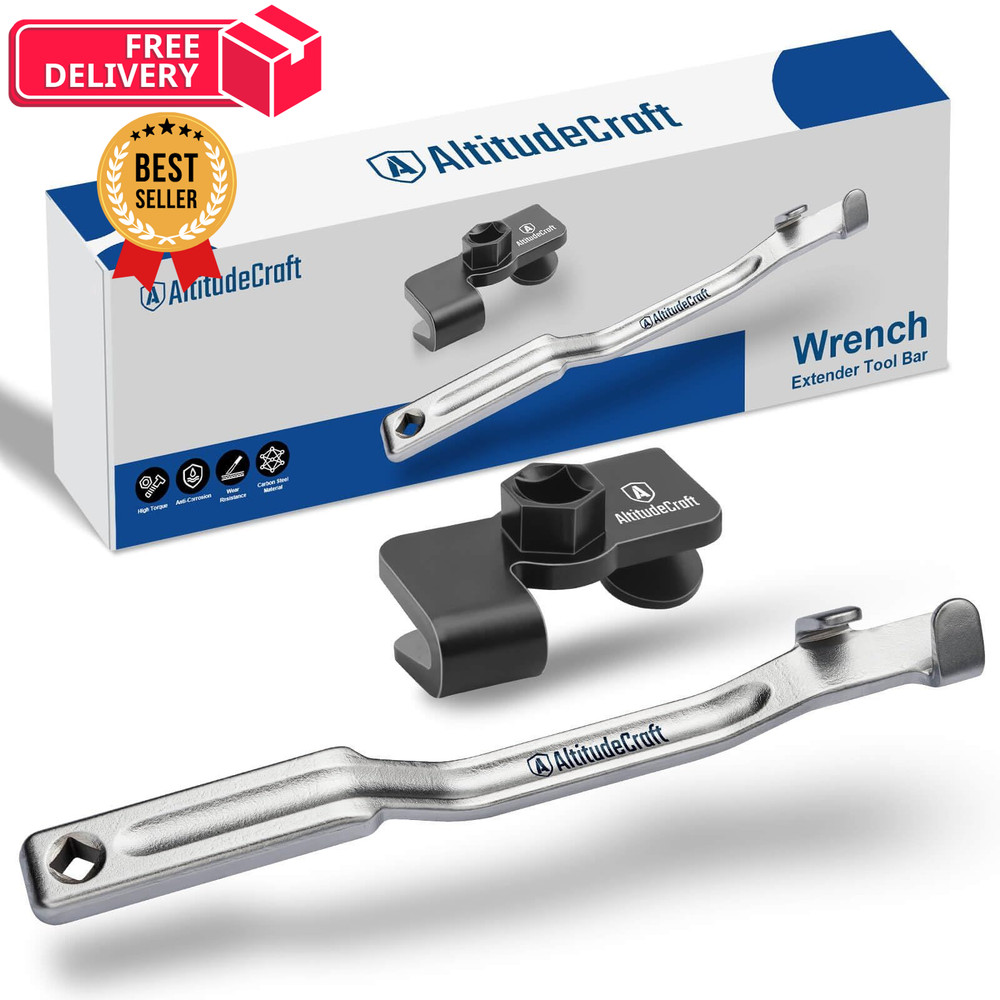 AltitudeCraft Wrench Extender & Tool Bar Set, 1/2" Silver