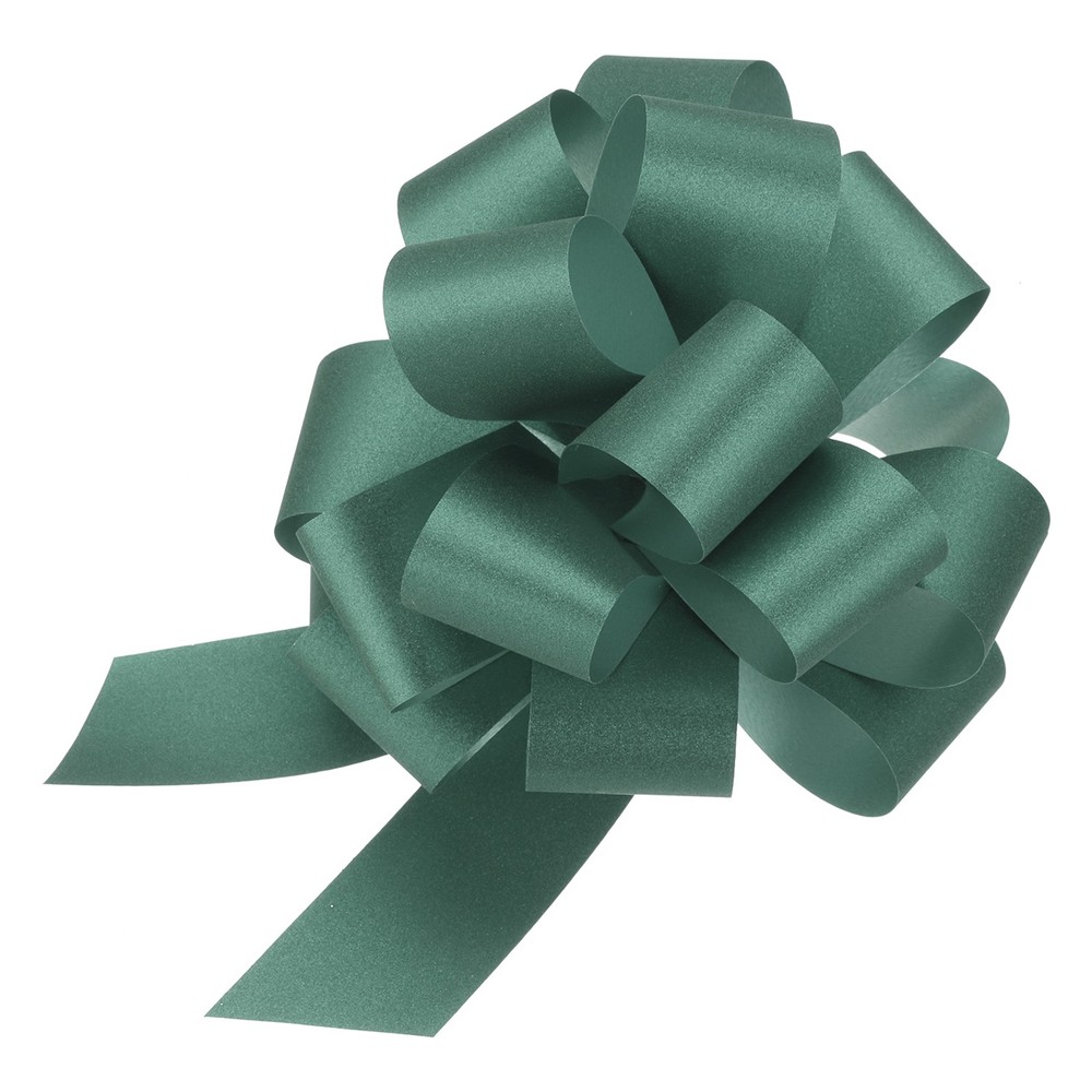 5pcs 5 Inch Large Pull Bow Gift Wrapping Big Pull Bows Ribbon Green