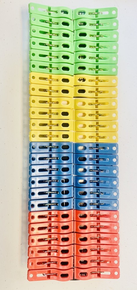 48 Pcs Plastic Clothespins Laundry Clothes Pins Large Spring Multi Color- 3 Pack