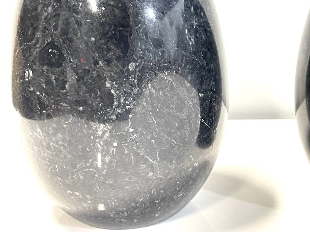Vintage Italian Marble Egg Shaped Bookends
