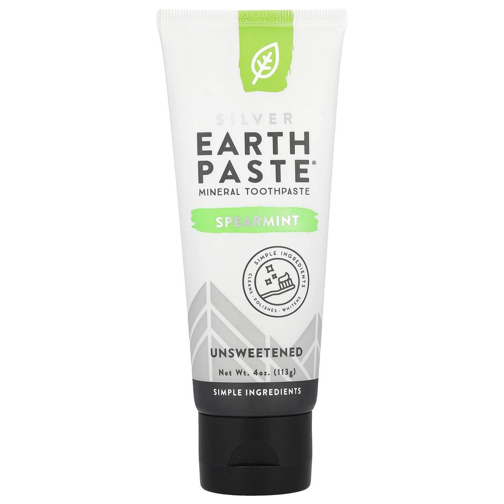 Silver EarthPaste®, Mineral Toothpaste, Unsweetened, Spearmint, 4 oz (113 g)