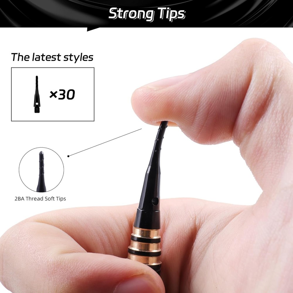 18g Soft Tip Darts Set with 30 Extra Tips - Beginner Dartboard Accessory