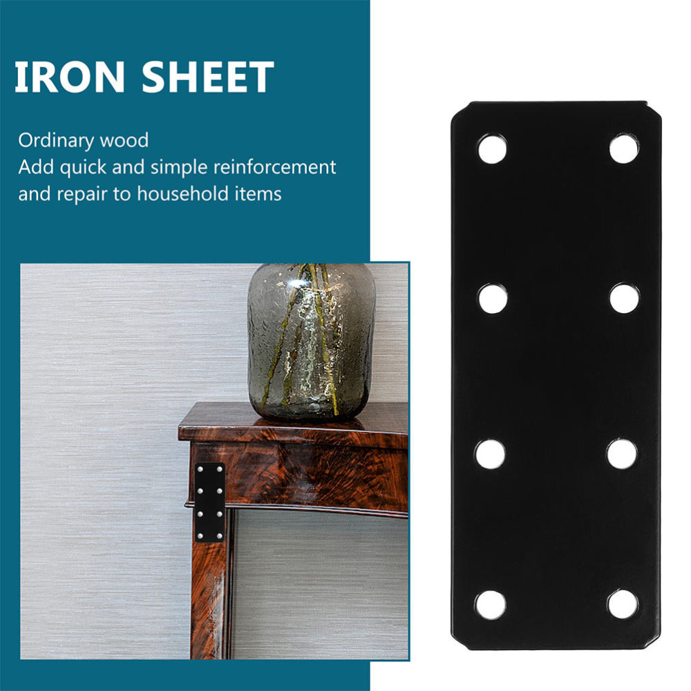 10 Pcs Straight Corner Brace Iron Sheets Flat Bracket Joining Plate Connector