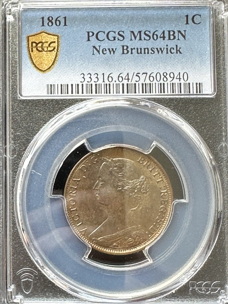 New Brunswick 1861 Cent PCGS MS64BN