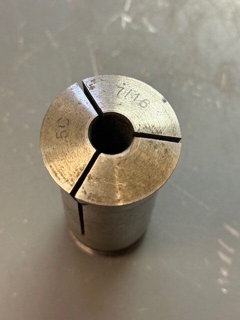 7/16" Round 5C Collet w/Internal Threads