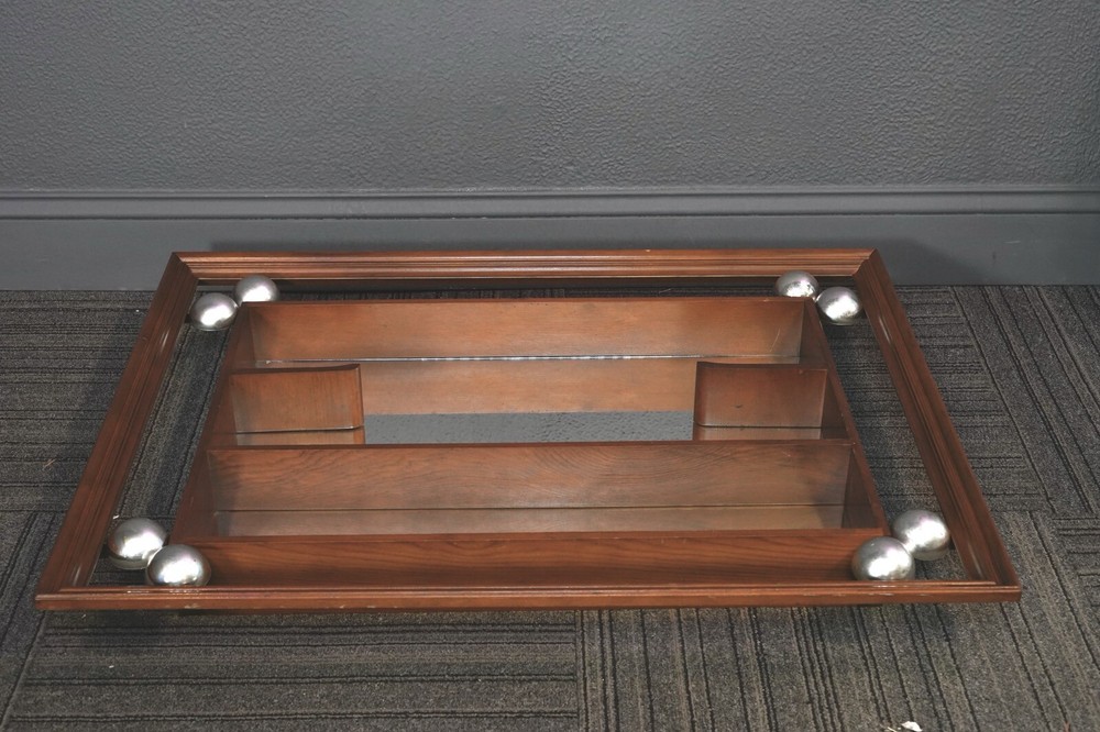 Mid Century Modern Turner Balls Shadow Box Display Shelves Wall Mirror
