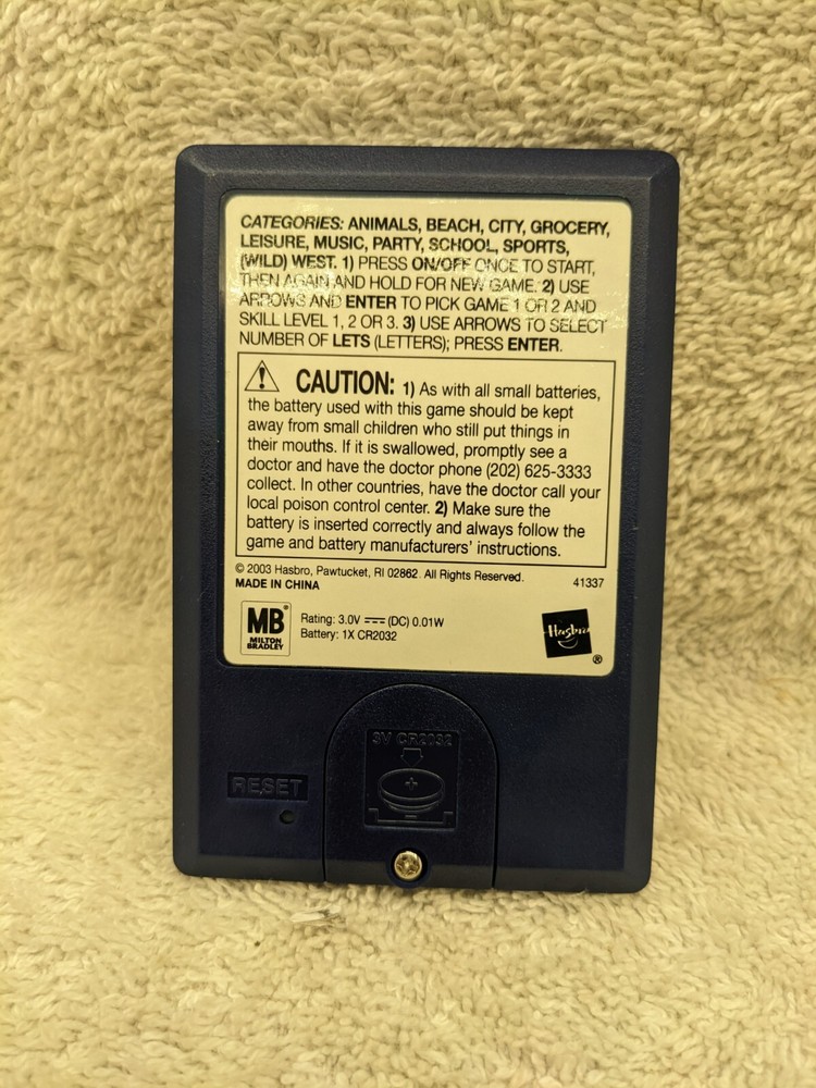 Palm-Size Hangman Electronic Hand-Held Game By Milton Bradley