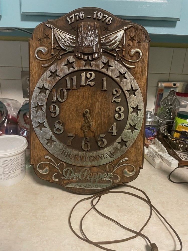 Dr. Pepper Bi-Centennial Wall Clock Corded Electric