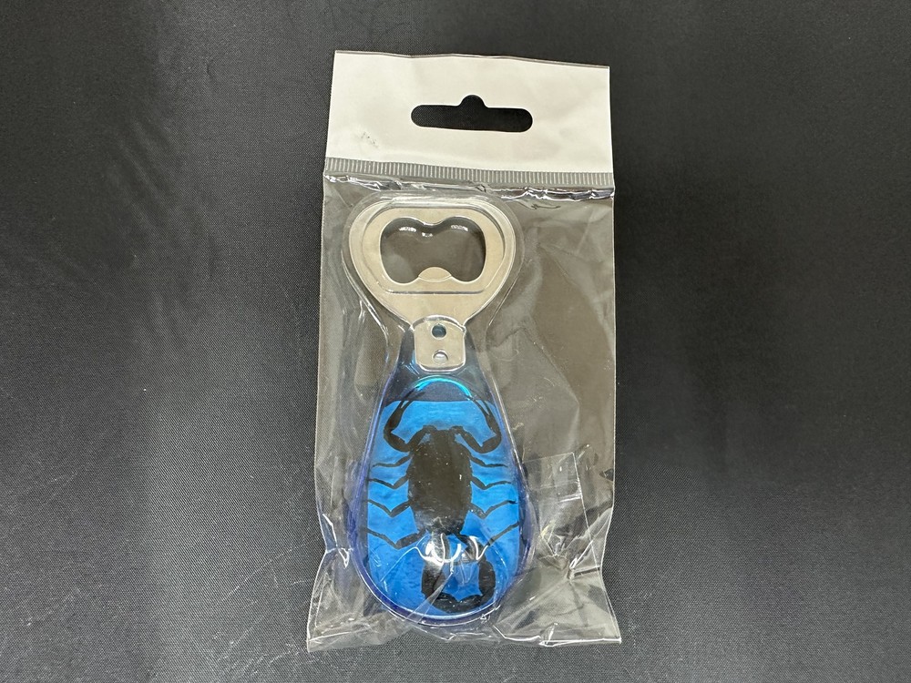 Real Scorpion Blue Bottle Opener Magnetic