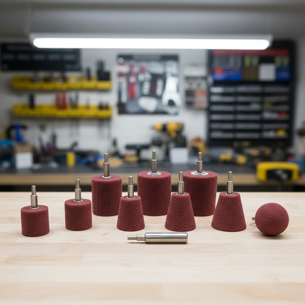 Versatile Non-Woven Abrasive Polishing Set - 7 Drill Buffing Tools Included