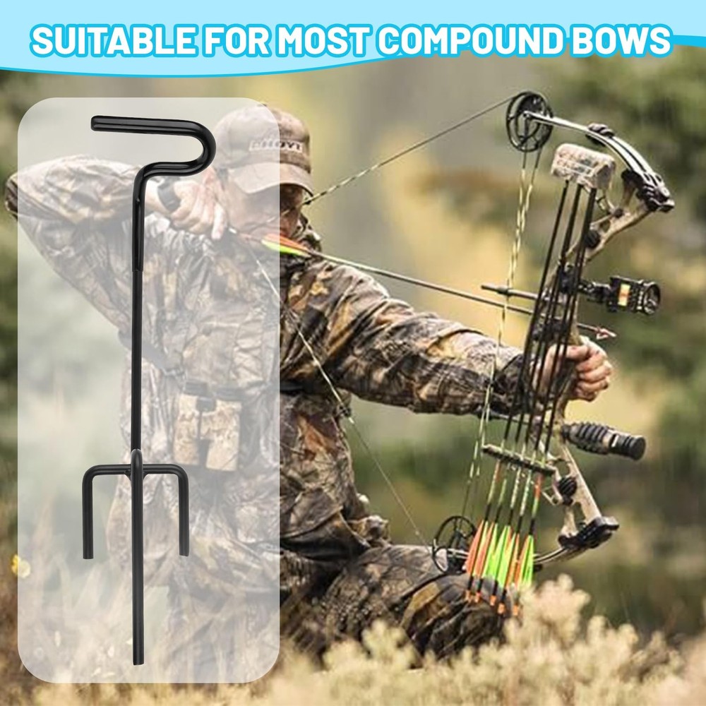 Portable Ground Blind Bow Holder Durable Bow Stake for Hunting & Target
